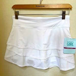 NWT Athleta Girls Whiye Tennis Skirt